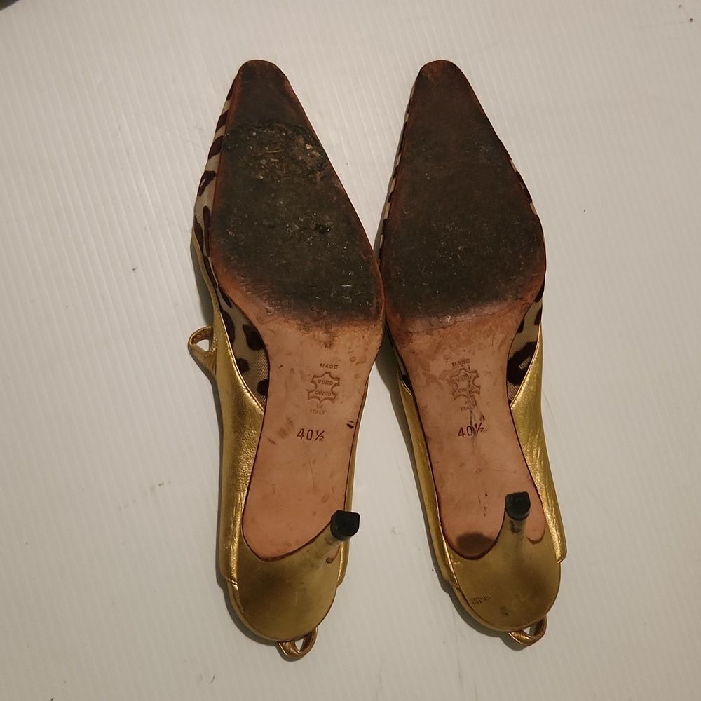 Vintage Manolo blanick leather animal print Slingback sandals - Picture 10 of 13